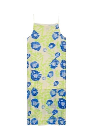 Vestido midi - Azul marino y verde - Ganni