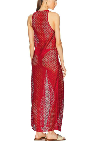 Vestido de playa - Rojo - Ganni