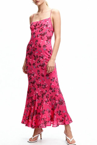 Vestido largo - Rojo frambuesa - Ganni