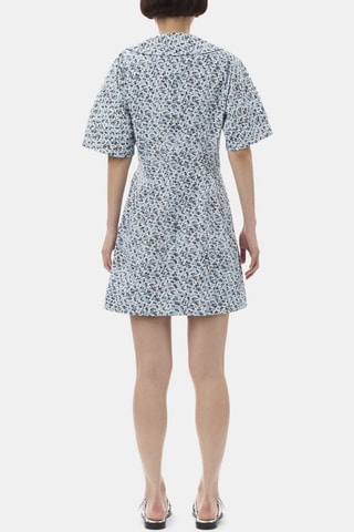 Vestido evasé de algodón orgánico - Azul - Ganni