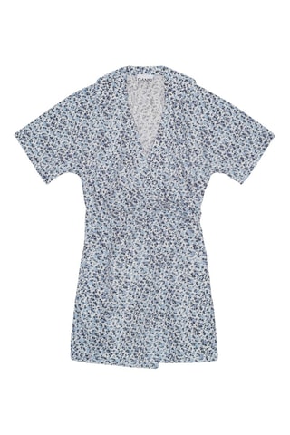 Vestido evasé de algodón orgánico - Azul - Ganni