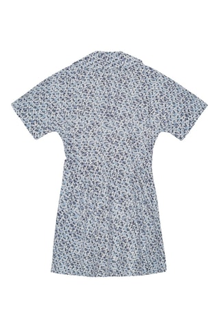 Vestido evasé de algodón orgánico - Azul - Ganni