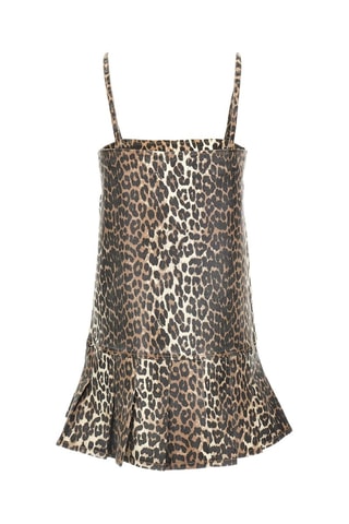 Vestido de talle bajo de algodón orgánico - Marrón - Ganni