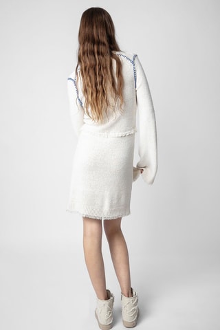 Vestido evasé de seda - Crudo