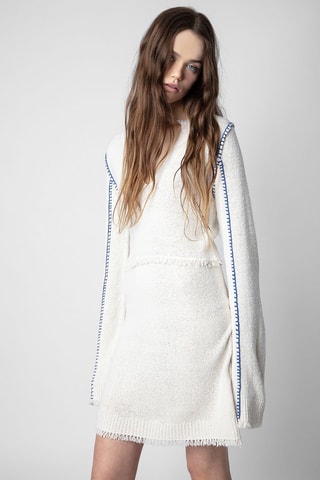 Vestido evasé de seda - Crudo
