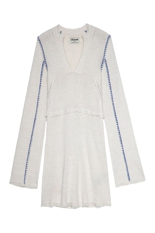 Vestido evasé de seda - Crudo