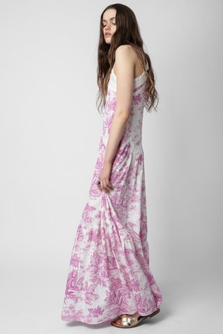 Vestido largo - Crudo y fucsia