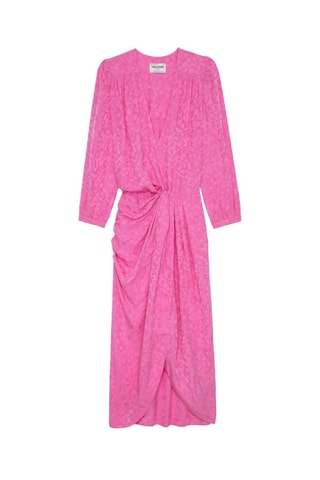 Vestido midi de seda - Fucsia