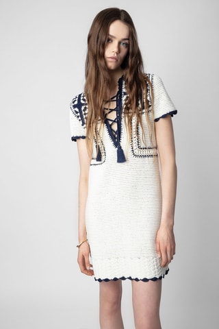 Vestido recto de algodón orgánico - Crudo