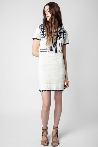 Vestido recto de algodón orgánico - Crudo