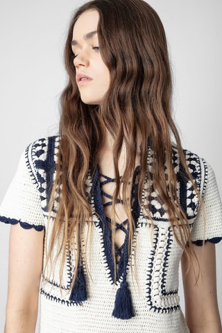 Vestido recto de algodón orgánico - Crudo