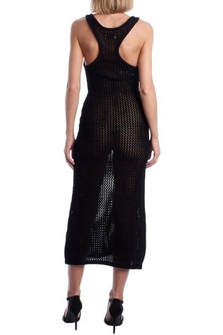 Vestido midi de algodón orgánico - Negro