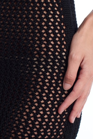 Vestido midi de algodón orgánico - Negro