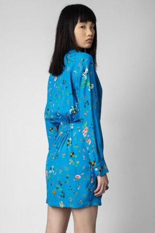 Vestido cruzado - Celeste