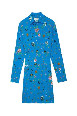 Vestido cruzado - Celeste