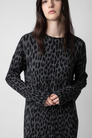 Vestido jersey de cachemir - Negro