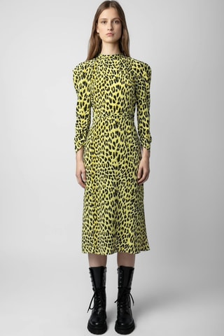Vestido midi de seda - Amarillo