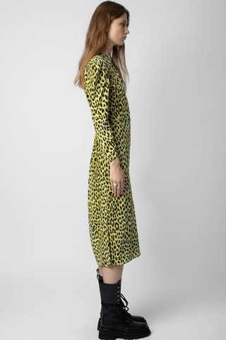 Vestido midi de seda - Amarillo