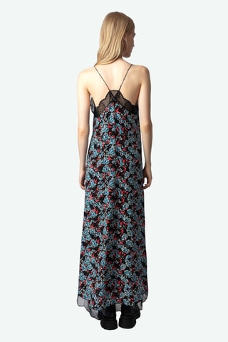 Vestido largo de seda - Negro