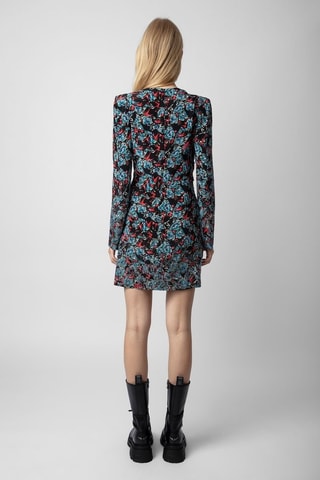 Vestido recto de seda - Negro