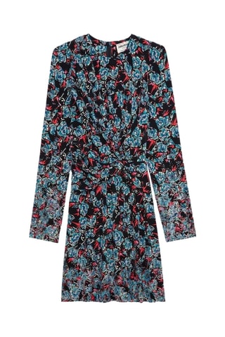 Vestido recto de seda - Negro
