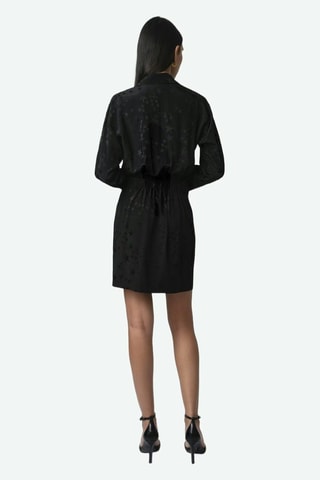 Vestido cruzado de seda - Negro