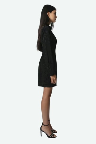 Vestido cruzado de seda - Negro