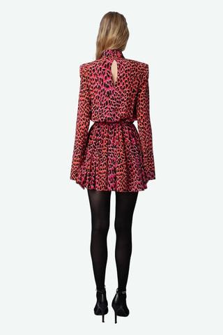 Vestido evasé de seda - Rosa