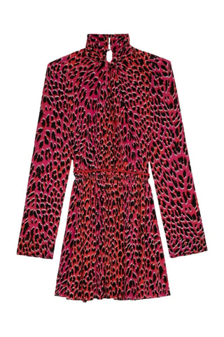 Vestido evasé de seda - Rosa