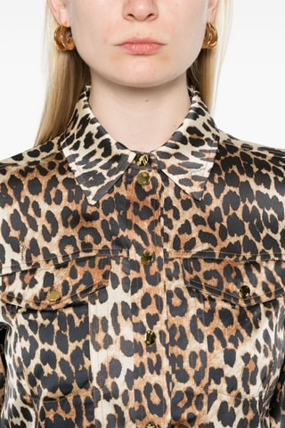 Camisa - Negro y marrón - Ganni