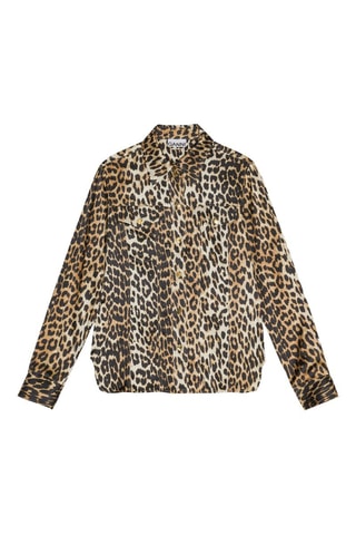 Camisa - Negro y marrón - Ganni