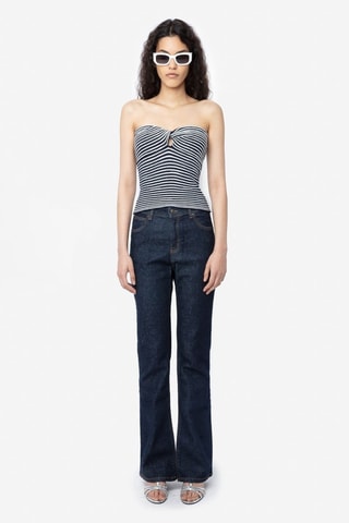 Top bustier de lana merino - Azul marino