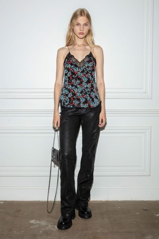 Top de seda - Negro