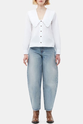 Blusa de algodón orgánico - Blanco - Ganni