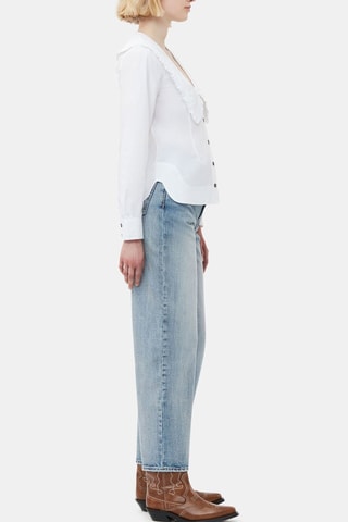 Blusa de algodón orgánico - Blanco - Ganni