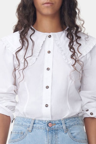 Blusa de algodón orgánico - Blanco - Ganni