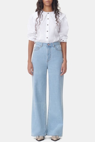Blusa de algodón orgánico - Blanco - Ganni