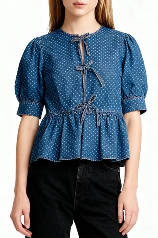 Blusa vaquera de algodón orgánico - Azul - Ganni