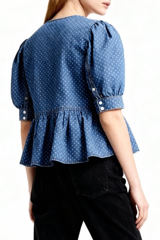 Blusa vaquera de algodón orgánico - Azul - Ganni