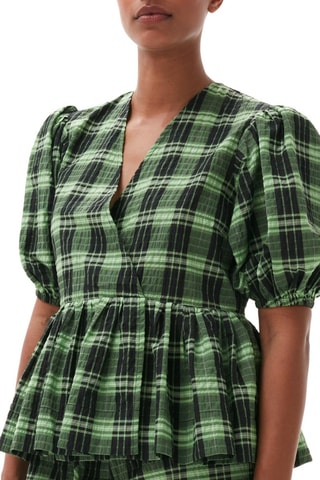 Blusa de algodón orgánico - Verde claro - Ganni