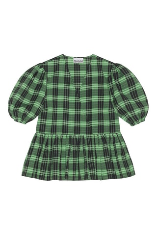 Blusa de algodón orgánico - Verde claro - Ganni