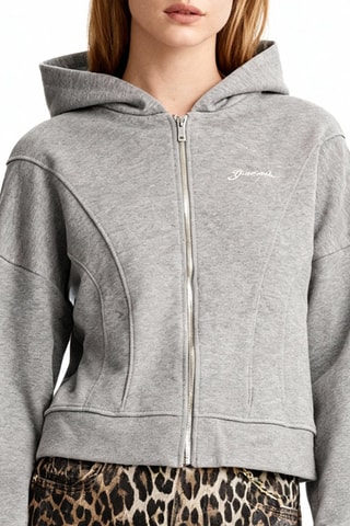Sudadera de algodón orgánico con capucha - Gris claro jaspeado - Ganni