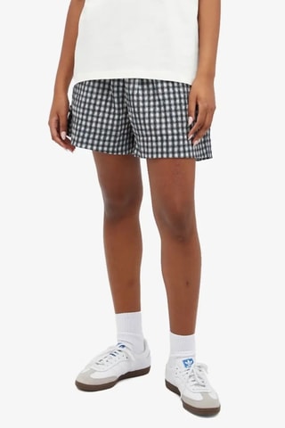 Short de algodón orgánico - Negro y blanco - Ganni