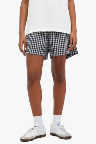 Short de algodón orgánico - Negro y blanco - Ganni