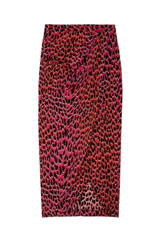 Falda cruzada de seda - Rojo