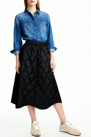 Falda midi - Negro - Ganni