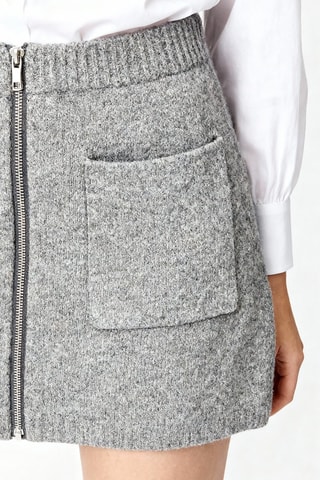 Minifalda de lana - Gris claro - Ganni