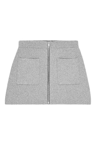 Minifalda de lana - Gris claro - Ganni