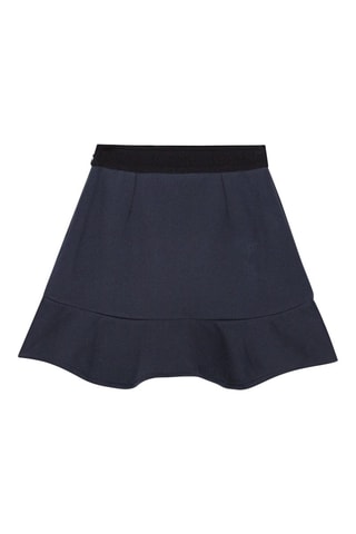Falda avolantada de algodón orgánico de talle alto - Azul marino - Ganni