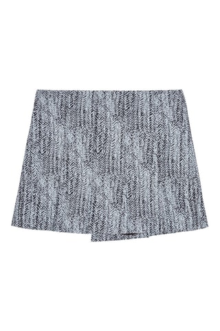 Falda cruzada de algodón orgánico - Gris y negro - Ganni
